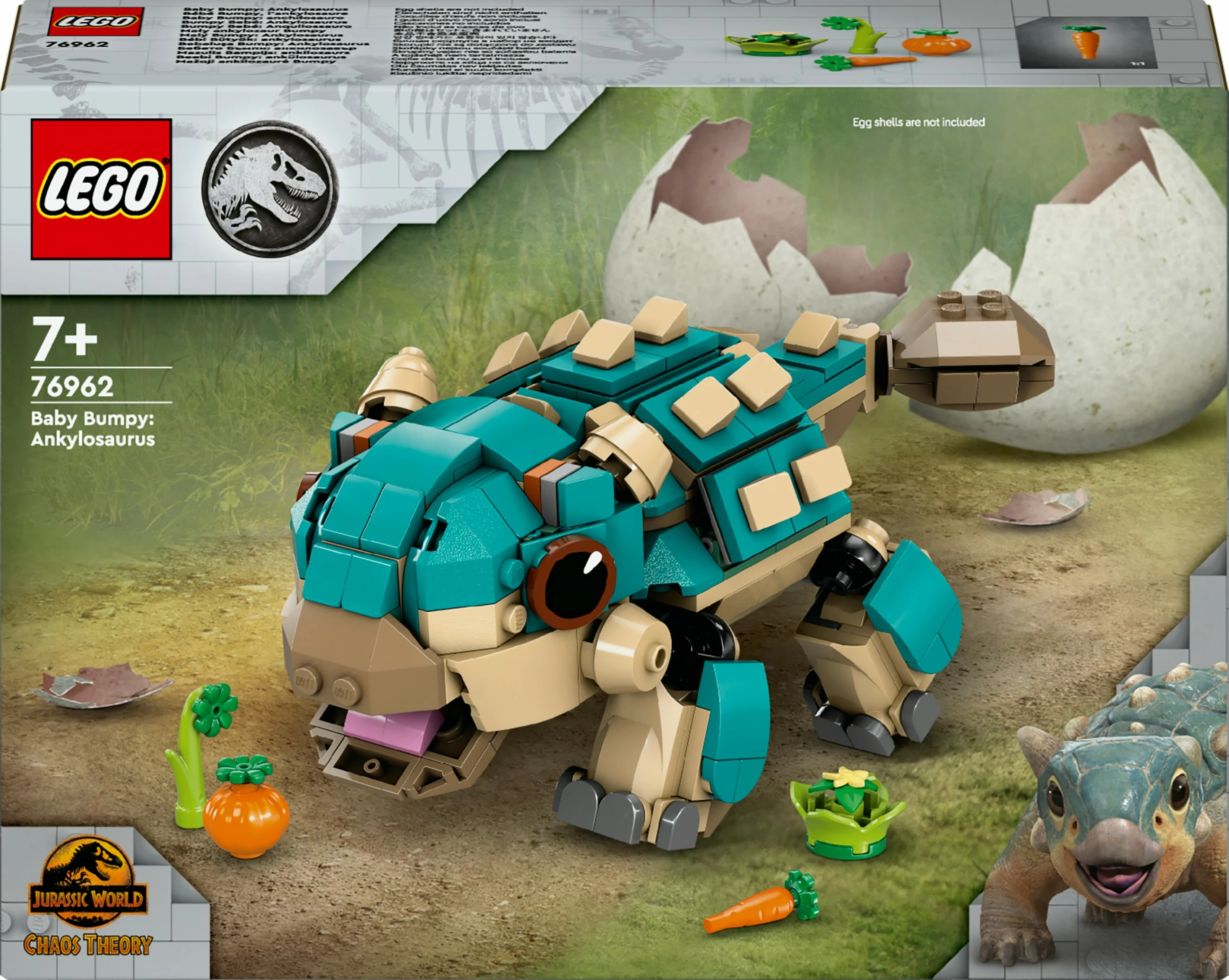 Set ndërtimi LEGO Jurassic World 76962 Baby Bumpy Ankylosaurus, shumëngjyrëshe