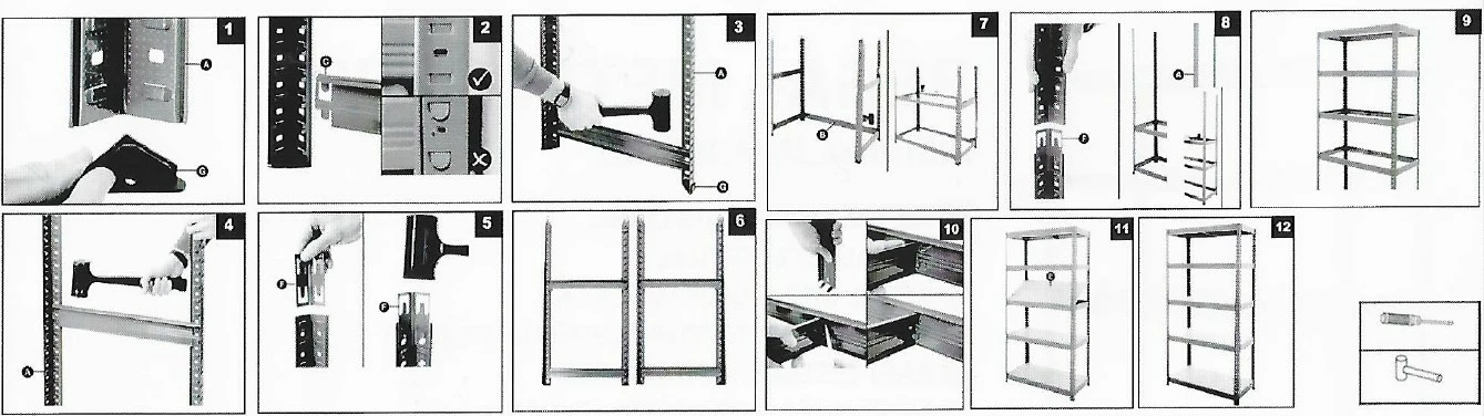 Raft metalik magazinimi PROLINE 62030, 5 rafte, 175 kg/raft, 180×90×40 cm, galvanizuar