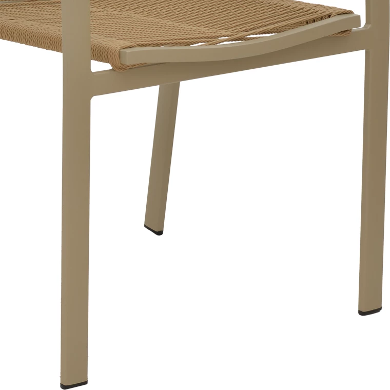 Karrige me krahë Jonian, e grumbullueshme, alumin-textilene, ngjyrë natyrale, 57x63x83cm