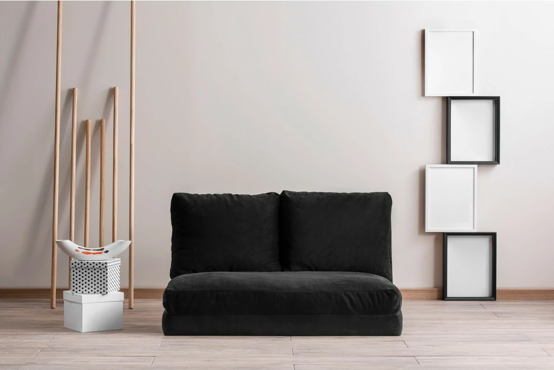 Divan-krevat 2 vendesh Atelier del Sofa, Taida, ngjyrë e zezë
