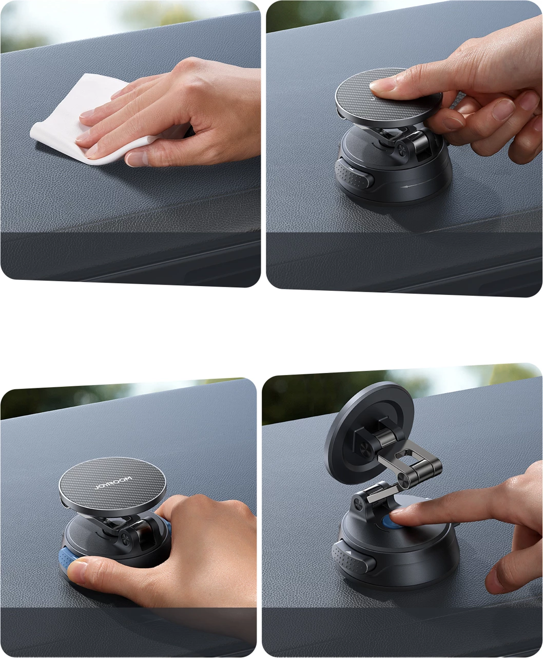 Mbajtëse magnetike për celular Joyroom JR-ZS510 me kupë thithëse për xham/pult, e zezë