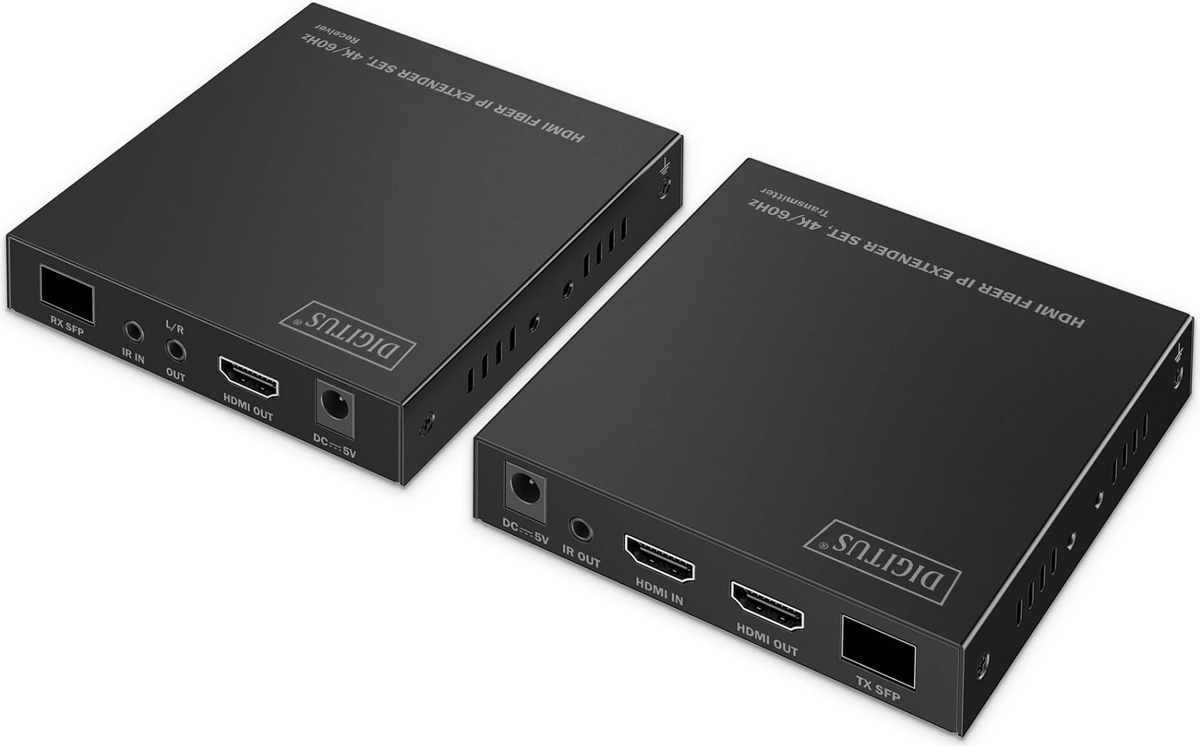 Set extender HDMI me fibra Digitus, 4K/60Hz, deri 40 km, i zi