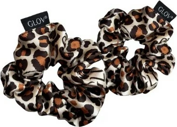 Gumë për flokë satin për femra Glov S/M Cheetah 2 copë