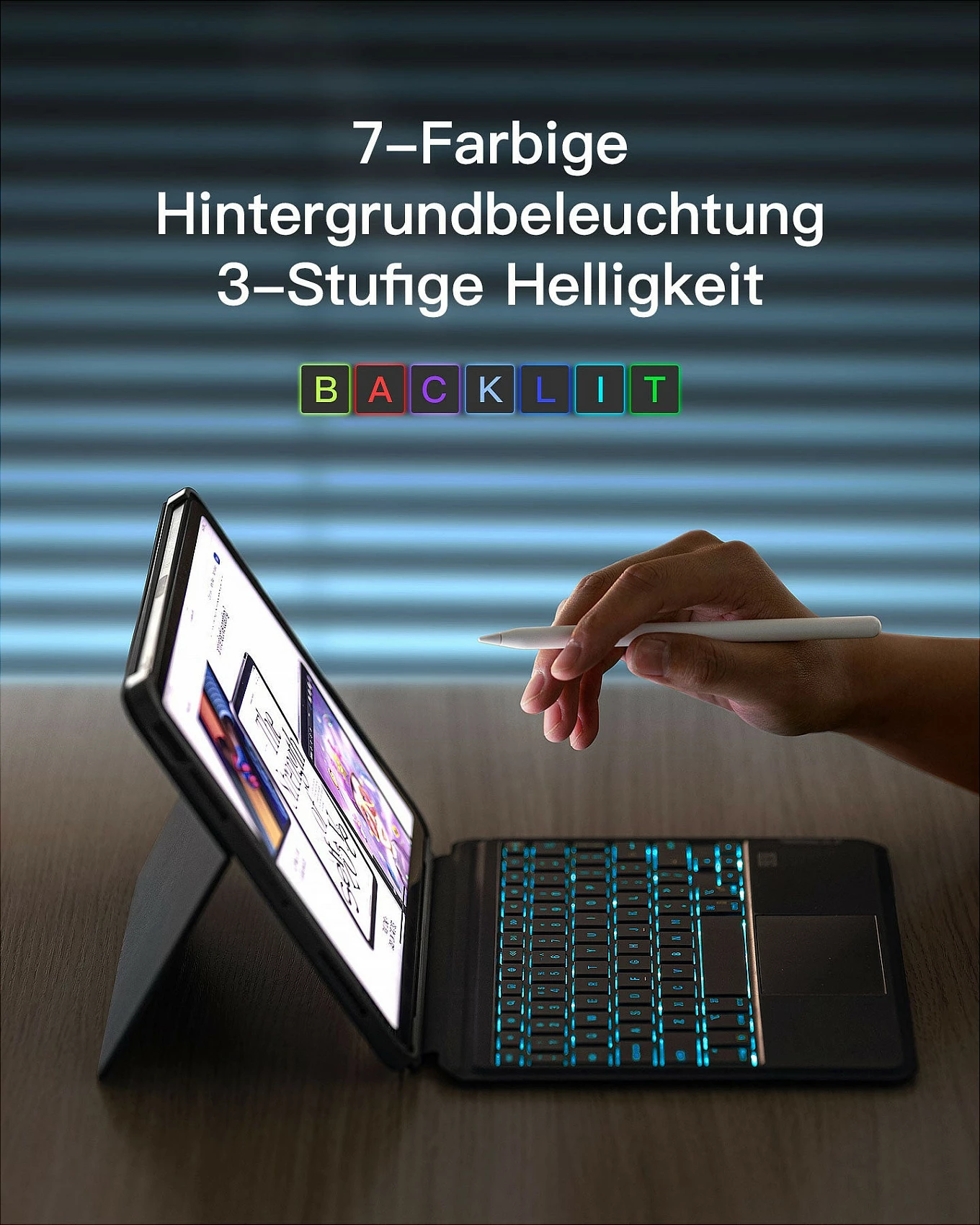 Tastierë inateck për iPad Pro 11" / iPad Air 4/5, QWERTZ, me touchpad, vjollcë