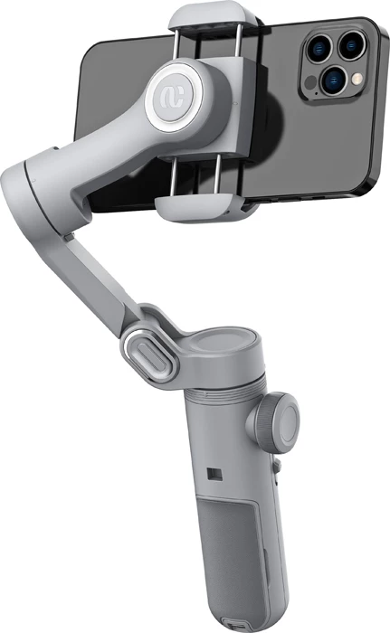 Gimbal për celular AOCHUAN Smart X Pro Standard, 3-bosht, 3200 mAh, OLED, karikim pa kabllo, me tripod, gri