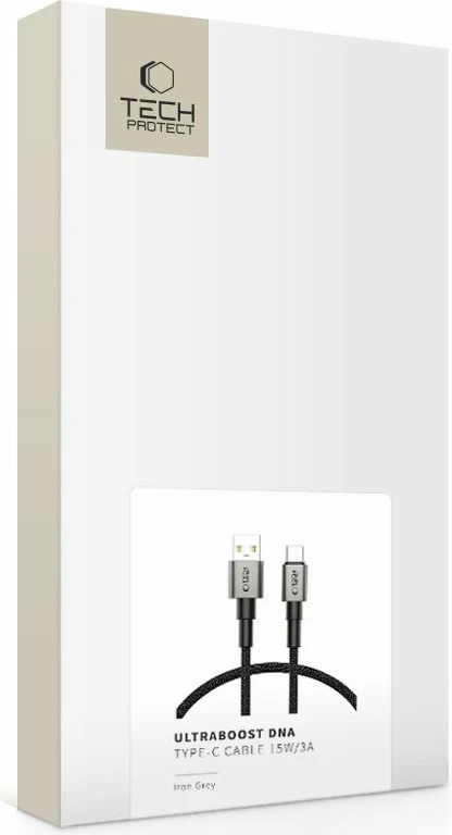 Kabllo USB-A në USB-C Tech-Protect UltraBoost DNA, 50cm, Gri