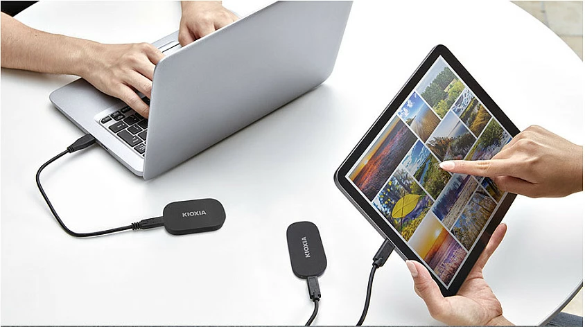 SSD i jashtëm Kioxia Exceria Plus G2, 1TB, USB-C 3.2 Gen 2, 1050/1000MB/s, i zi