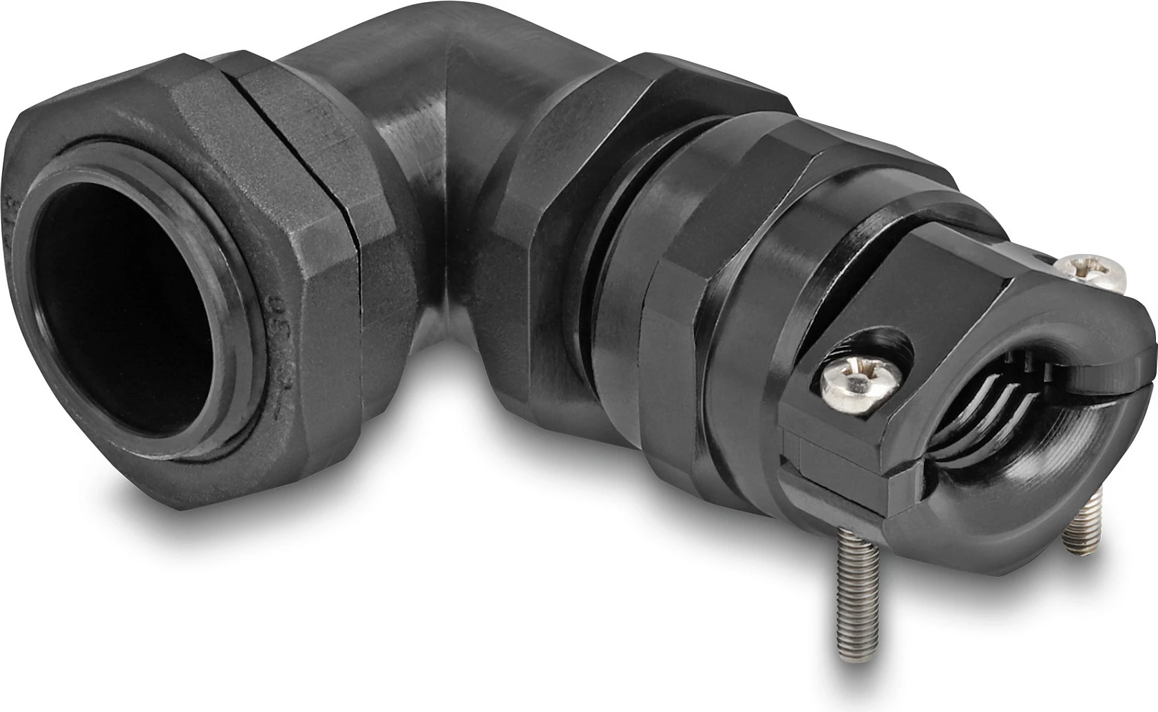 Gland kabllo DeLOCK PG16, 90° këndor, IP68, 10–14 mm, i zi
