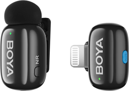 Sistem mikrofonash wireless BOYA Mini 2-01 2.4GHz 48kHz/24-bit 2x transmitter + 2x receiver USB-C/Lightning, i zi