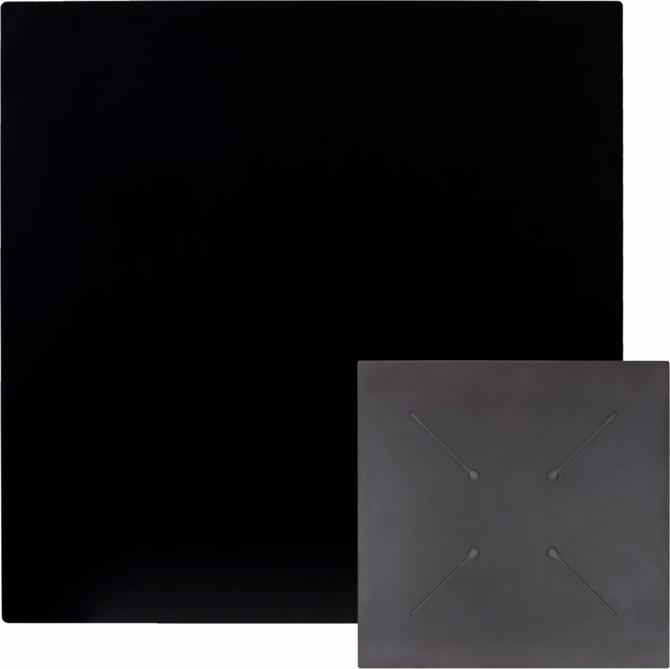 Sipërfaqe tavoline katrore HPL, e zezë, FH5838.21, 70x70cm, set prej 2 copësh