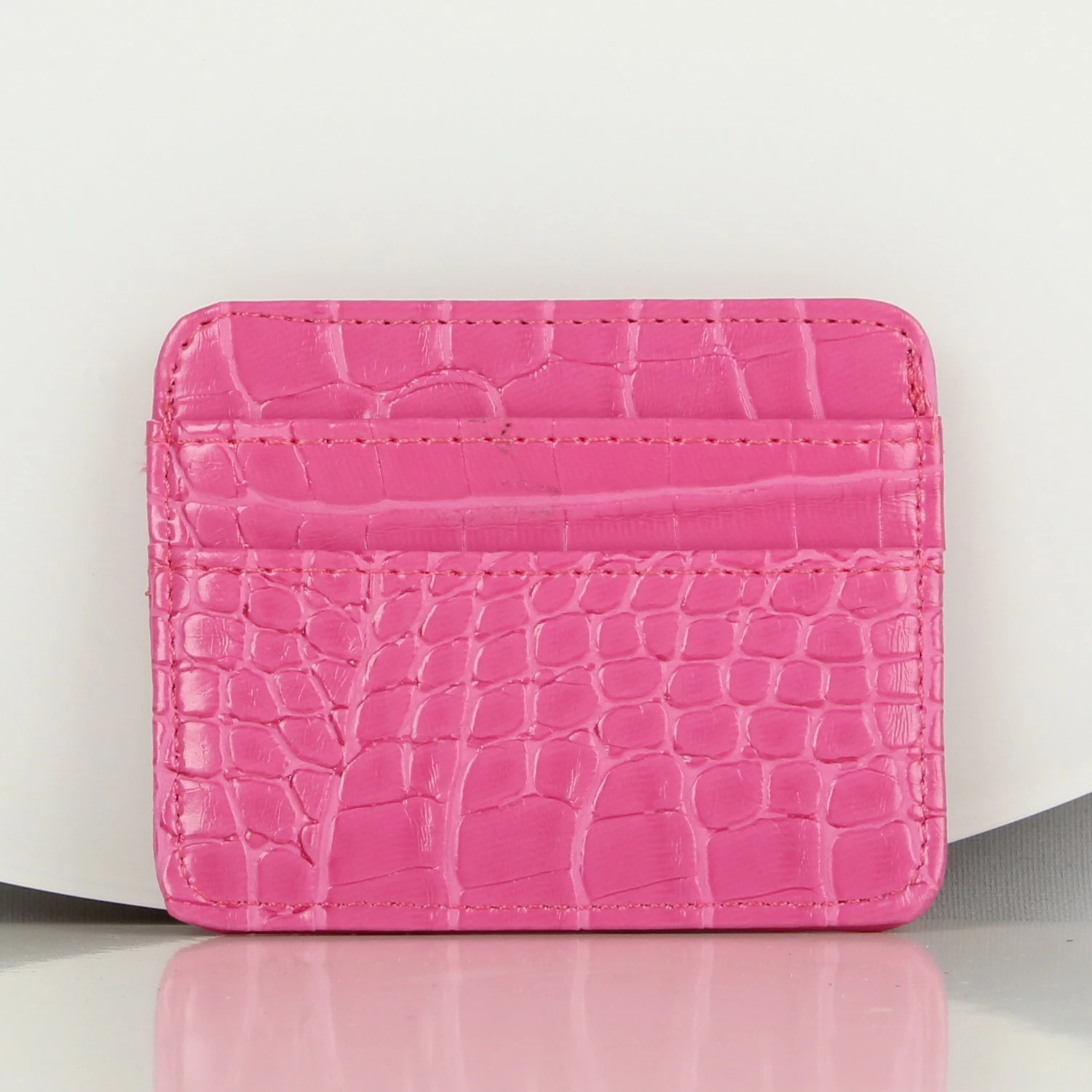 Portofol lëkure rozë, mbajtëse kartelash, Zoozie Bags, 2477, 10.5x8.5cm