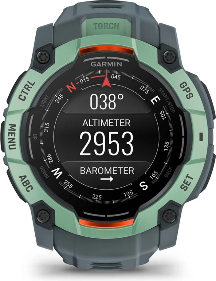 Orë sportive Garmin Instinct 3 AMOLED, 50mm, GPS, rrip silikoni, Gjelbër