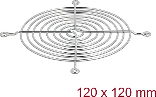 Grilë ventilatori DeLOCK 120 x 120 mm, metal, argjendtë