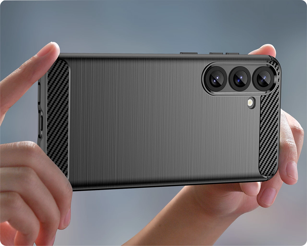 Mbështjellës Hurtel Carbon Case për Samsung Galaxy S25+, TPU, i zi