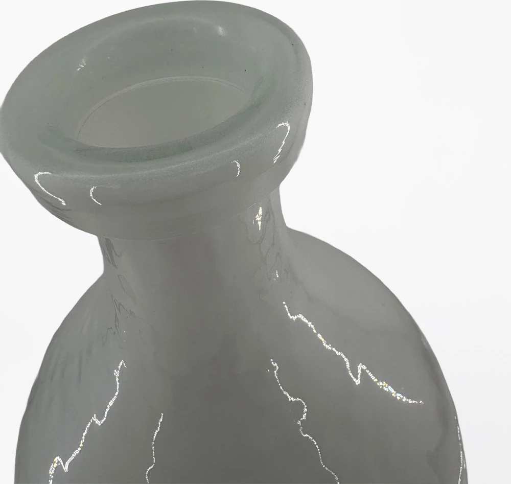 Vazo FLACON prej qelqi, e bardhë, 27.5x27.5x46cm