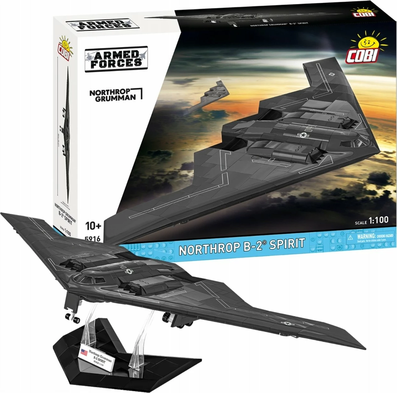 Set konstruktimi Cobi Northrop Grumman B-2 Spirit 1109 copë, shkallë 1:100, i zi