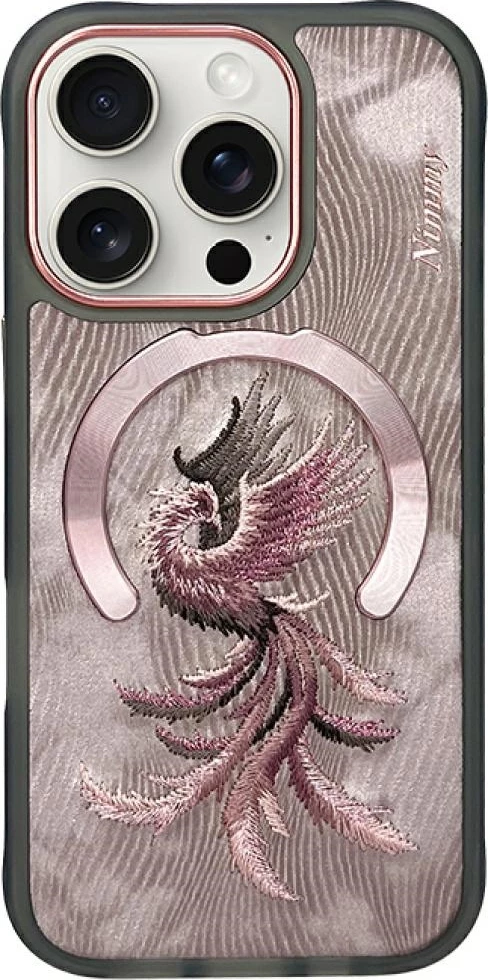 Mbështjellës Nimmy Magnetic Fantasy Animal MagSafe për iPhone 16 Pro Max, TPU/PU hardcase, Rose gold