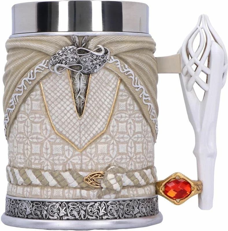 Krigë NEMESIS NOW Lord of the Rings Gandalf the White, e licencuar zyrtarisht, resin e pikturuar me dorë, e bardhë