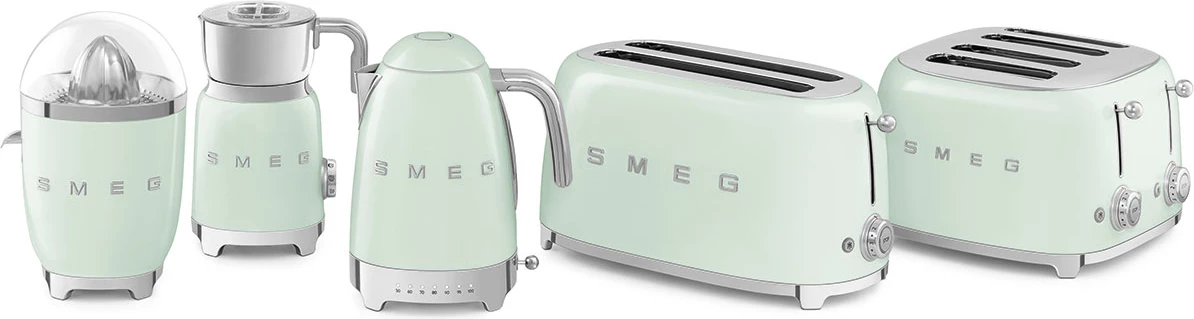 Toster SMEG, 50´ Style TSF02PGEU, 2x4 1500W, i gjelbër 