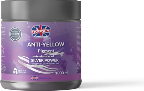 Maskë për flokë Ronney Anti-Yellow Silver Power Professional për femra, 1000ml