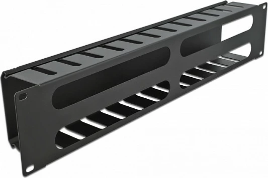 Panel menaxhimi kabllove DeLOCK 19" 2U, 4 hapje, metal, i zi