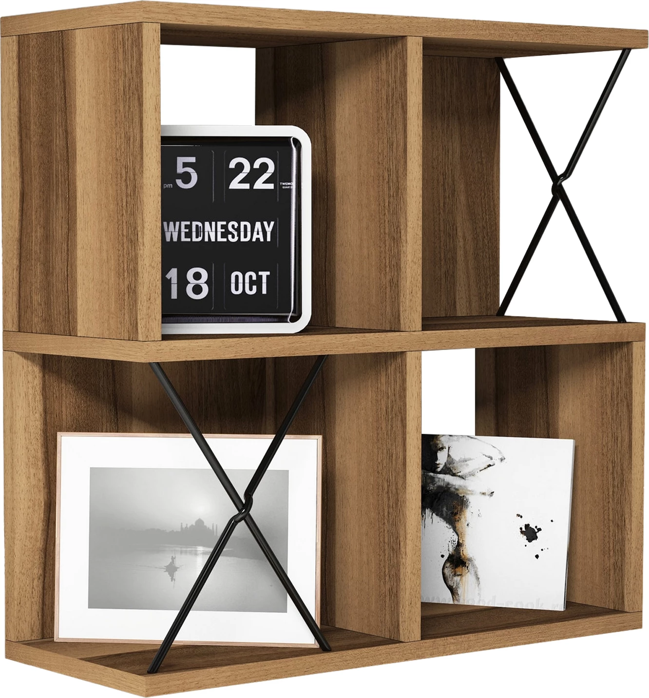 Raft muri, ngjyrë arre, FH9520.02, 60x24x60H cm