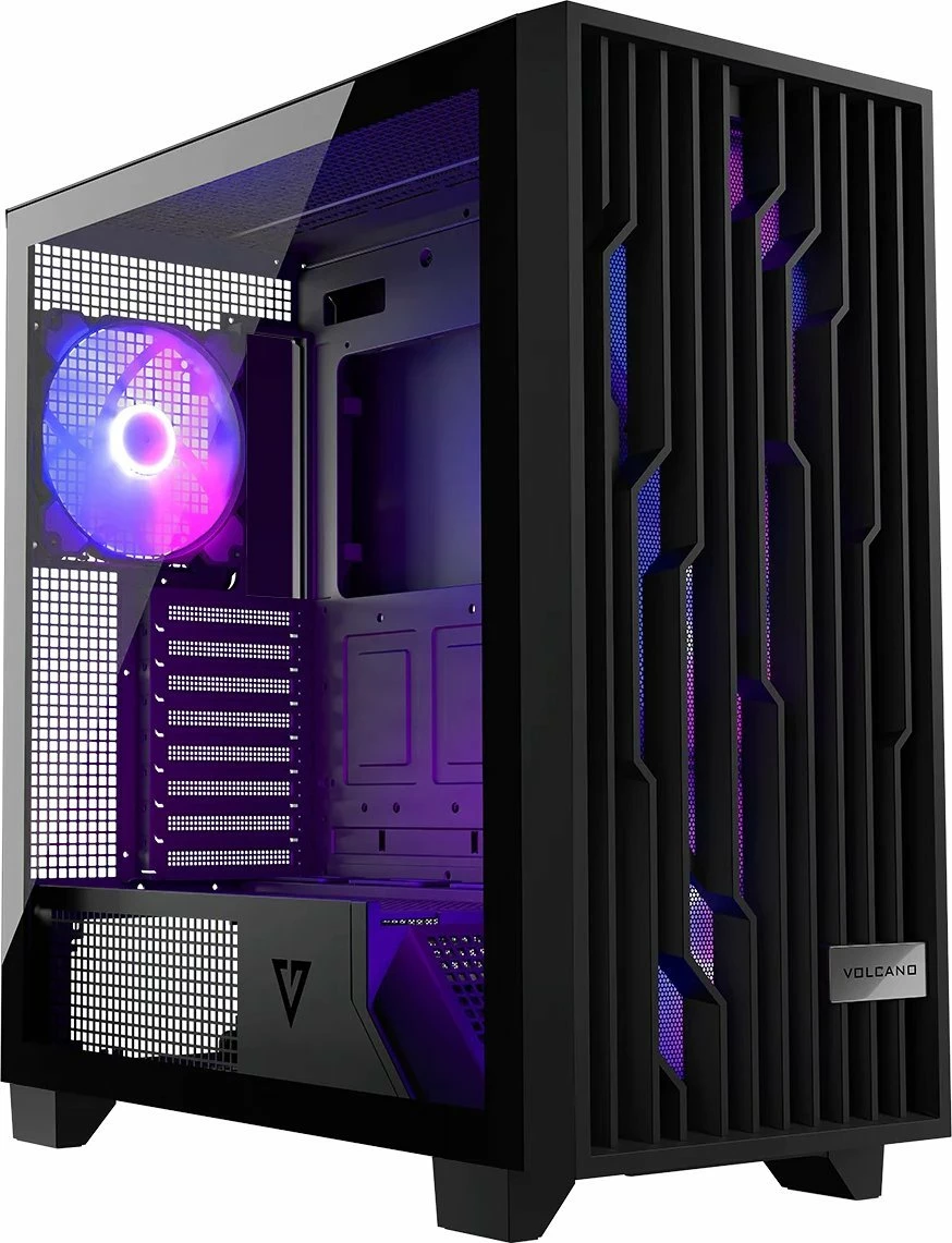 Kasë Modecom Perun Apex ARGB AT-PERUN-4F-ARGB-10-000000-0002, Midi Tower ATX/mATX/ITX, 4x 140mm ARGB fan, USB-C, e zezë