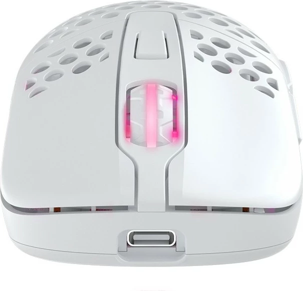 Maus Cherry Xtrfy M42 RGB, Ambidextrous, Optical, RF Wireless + USB Type-C, 19000 DPI, Bardhë