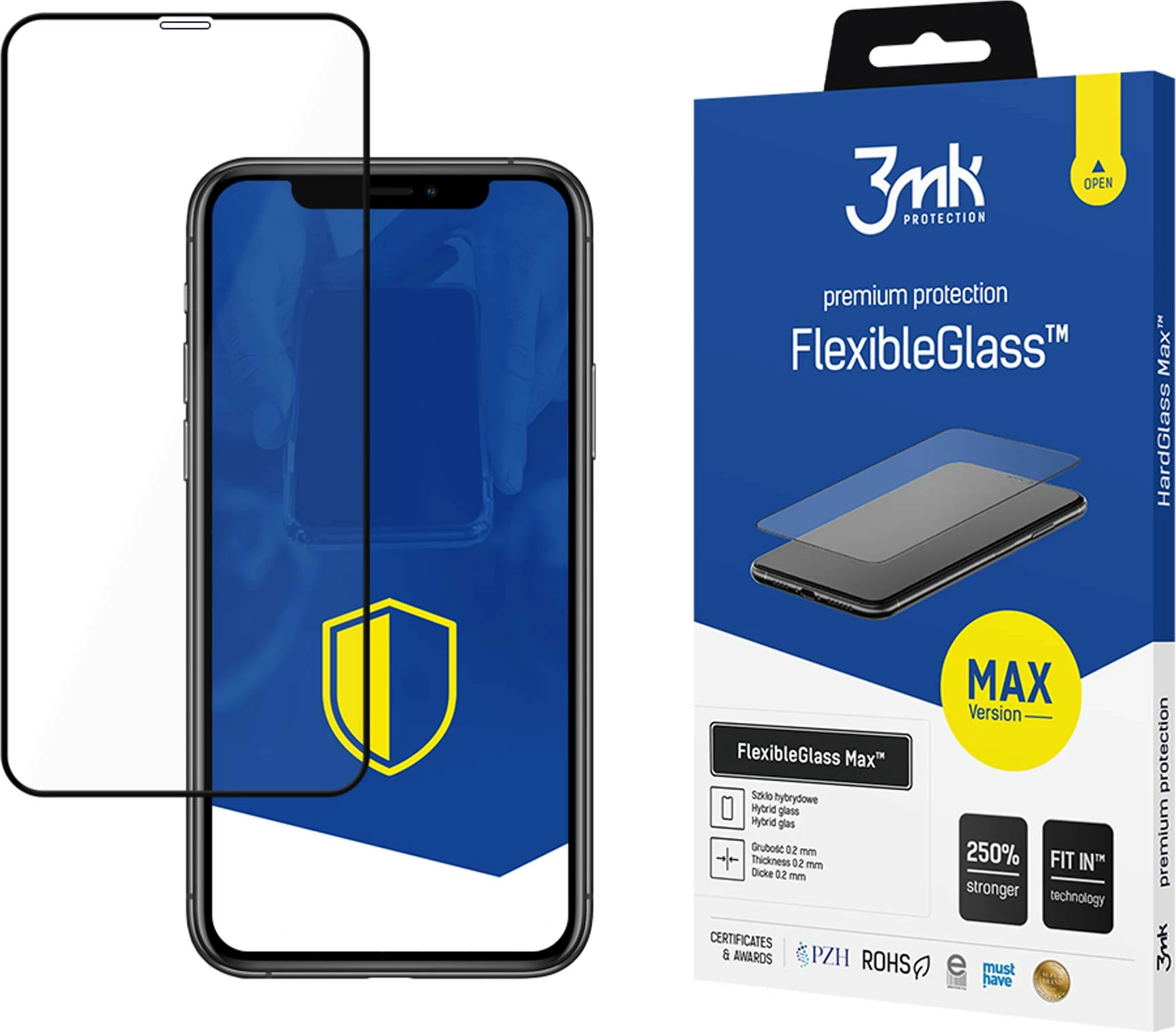 Xham hibrid mbrojtës për ekran, 3mk Protection FlexibleGlass Max, për iPhone 11