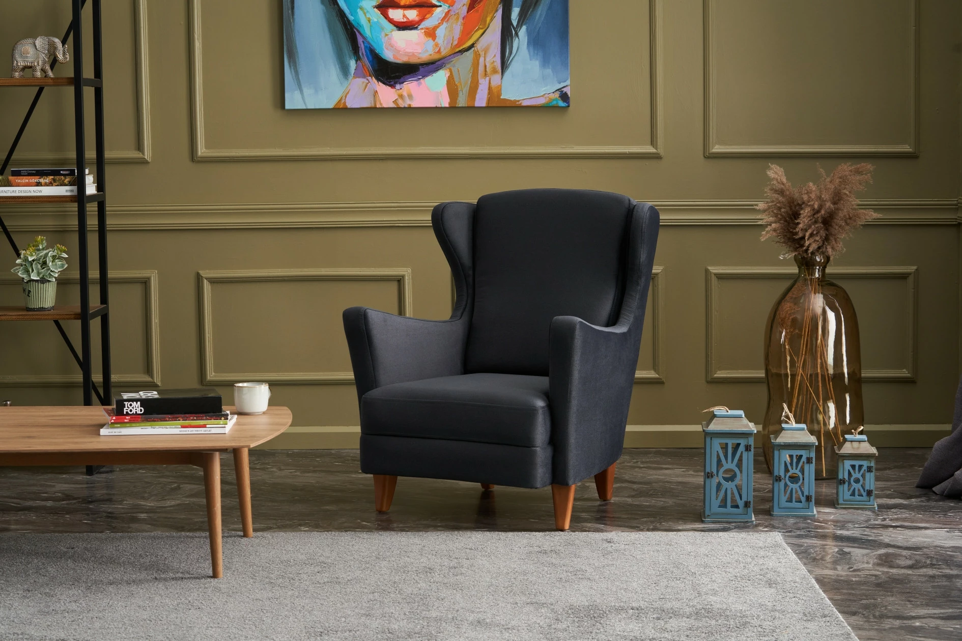 Karrige berjer Lola, ngjyrë antracit, Atelier del Sofa