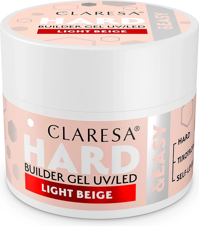 Xhel ndërtues për thonj Claresa Hard&Easy Builder Gel për femra Light Beige 45g