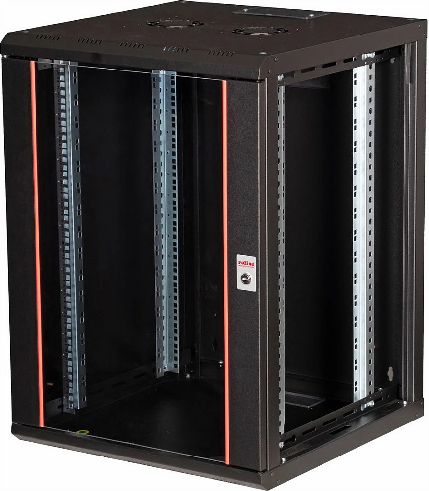 Kabinet rrjeti ROLINE Pro 19" 16U, 600x600mm, derë xhami, muror, i zi