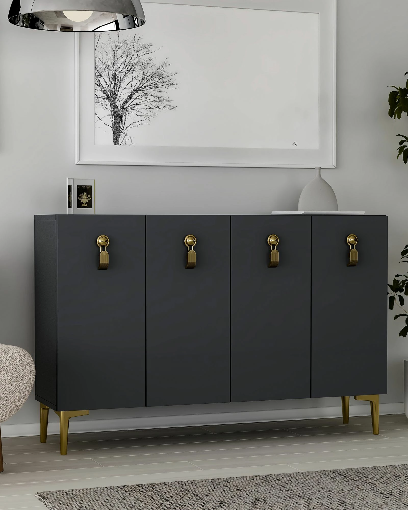 Konsolë Skye Decor, anthracite, gold, 8181KM-64