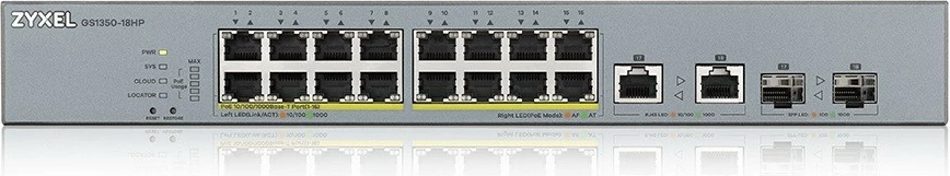 Switch i menaxhuar Zyxel GS1350-18HP, 16 porta Gigabit PoE, 250W