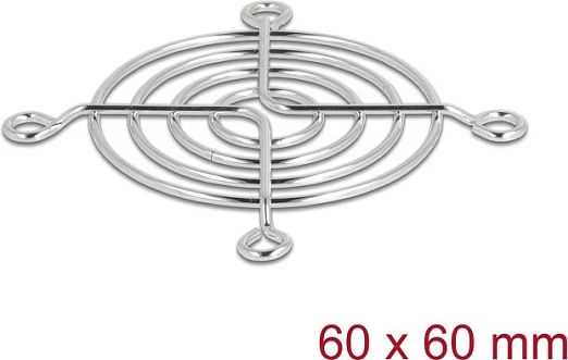 Grilë mbrojtëse ventilatori DeLOCK 67305, metal 60 mm, argjend