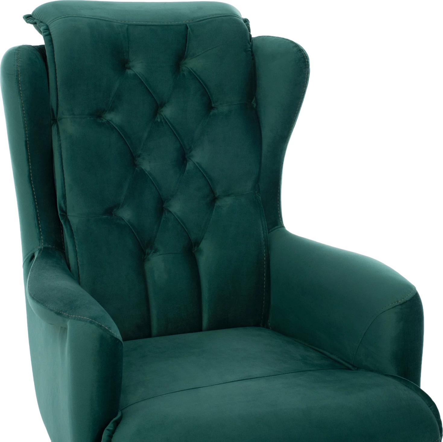 Karrige e butë BENNINGTON, ngjyrë jeshile cypress, 75x100x100cm