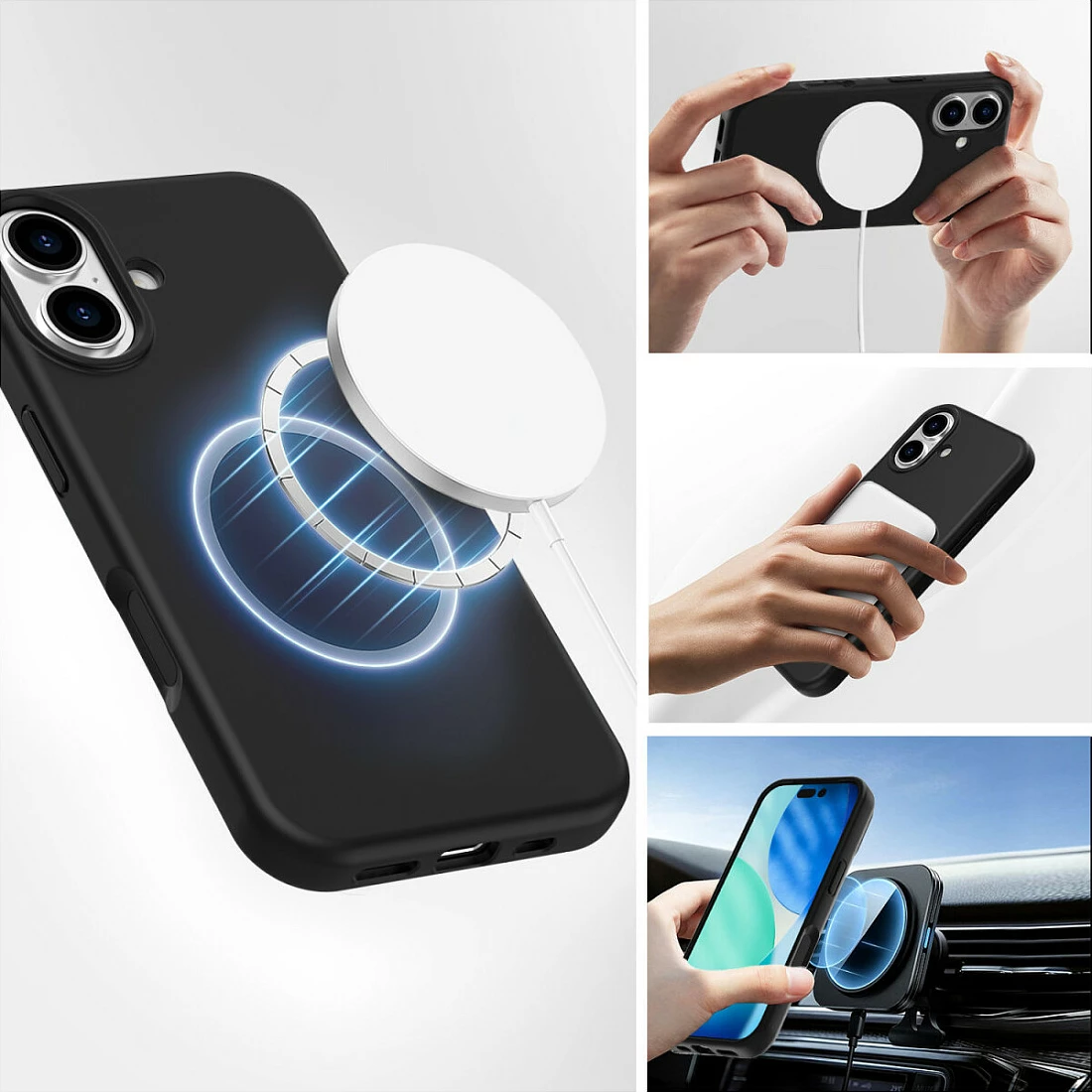 Mbështjellës silikon 4smarts Cupertino për iPhone 17, i zi