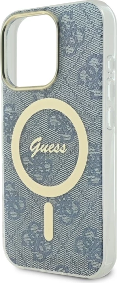 Mbështjellës Guess IML 4G MagSafe për iPhone 16 Pro, Blu