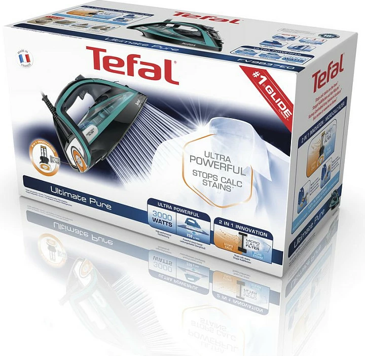 Hekur Tefal Ultimate Pure FV9844, 3200W, 0.35L, zi/blu