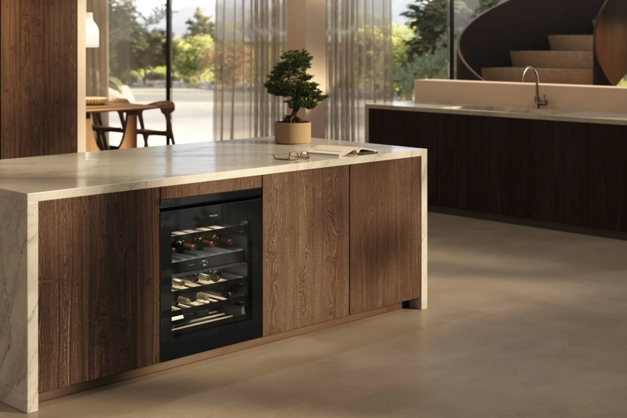 Frigorifer vere Miele KWTUS 7074 F, nën banak 82 cm, klasa e energjisë F, xham i zi obsidian