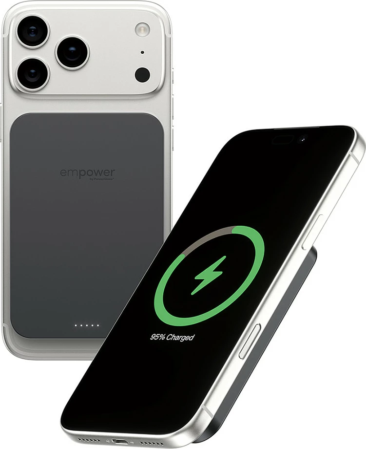 Power bank PanzerGlass empower bank 5000mAh, Qi2 15W, MagSafe, USB-C 20W, Space Black
