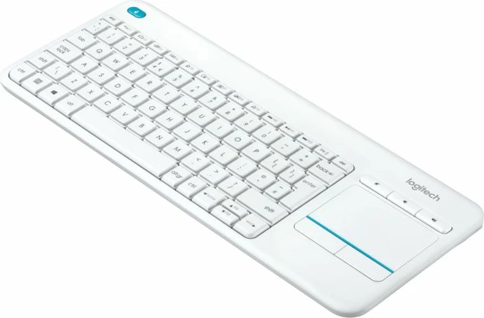 Tastierë wireless Logitech K400 Plus me touchpad, Unifying, gravim UK-SLO, e bardhë