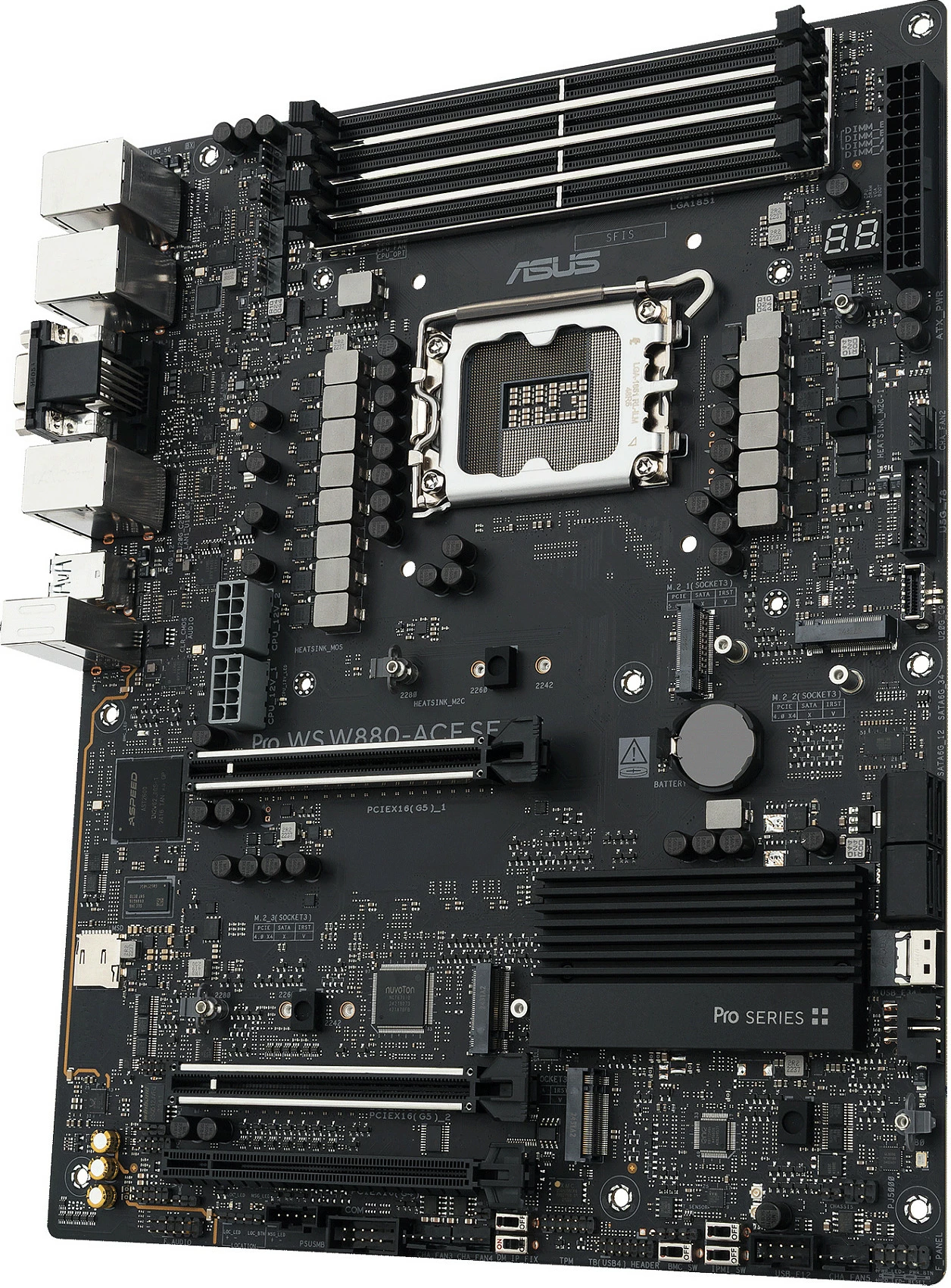 Pllakë amë ASUS Pro WS W880-ACE SE, LGA 1851, DDR5 deri 256GB, PCIe 5.0, Thunderbolt 4, ATX