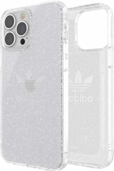 Mbështjellës Adidas OR për iPhone 13 Pro Max 6.7", Glitter, Transparent/Argjend
