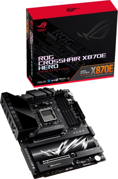 Pllakë amë ASUS ROG Crosshair X870E Hero, ATX, Socket AM5, DDR5, AMD X870E, e zezë