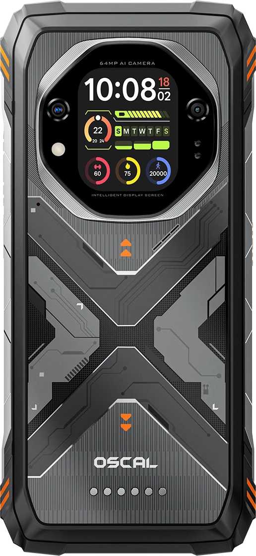 Celular Oscal Tank 1 16GB RAM 512GB 5G bateri 20000mAh IP68/IP69K/MIL-STD-810H, portokalli