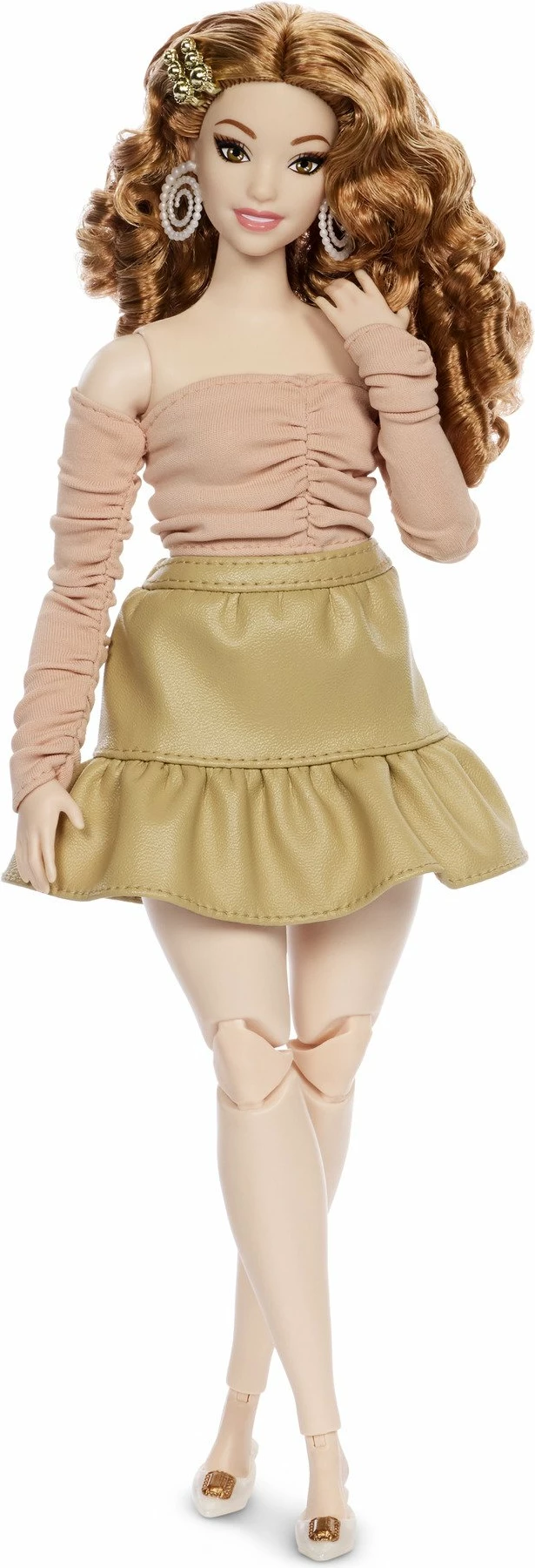 Kukull Barbie Mattel You Create Barbie Basics Neutral Set 003 JJX37 me 2 koka ndërruese, 4 veshje, 2 palë këpucë, 6 aksesorë, Made to Move, ngjyra neutrale