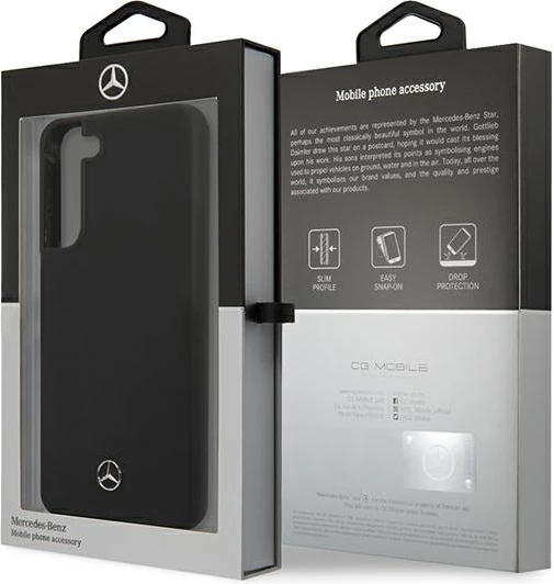 Mbështjellës Mercedes Silicone për Samsung Galaxy S22+, i zi