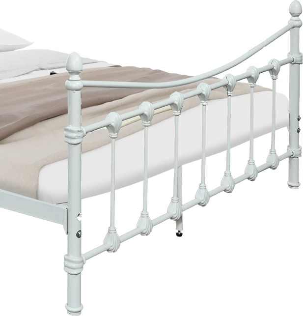 Krevat metalik Beowulf, ngjyrë e bardhë, 140x190x102cm