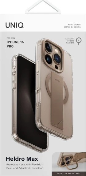 Mbështjellës UNIQ Heldro Max Magclick për iPhone 16 Pro, Gold